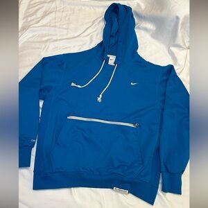 Blue Front Zipper Pocket Hoodies